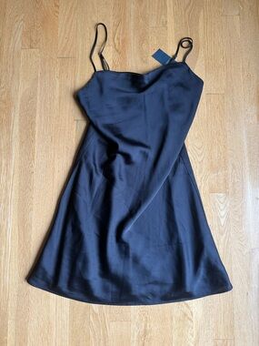 Abercrombie Crepe Classic Black Slip Dress with Adjustable Straps